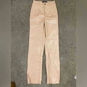 Missguided Peach colored Pleather Pants NWT size 2
